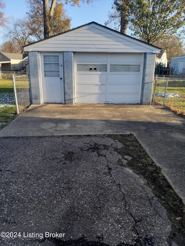 view of garage