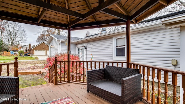 deck featuring a gazebo