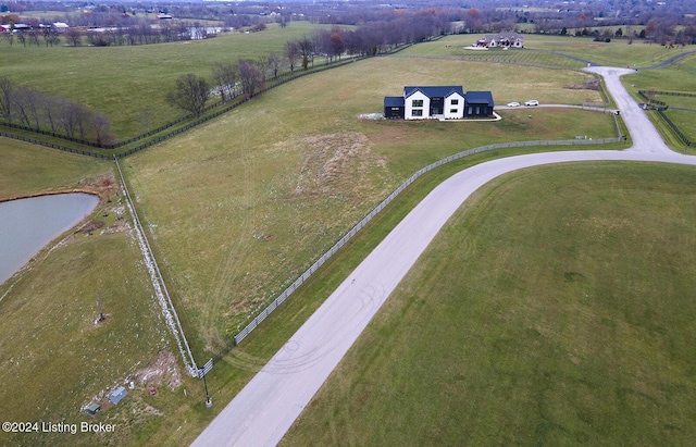 bird's eye view featuring a rural view