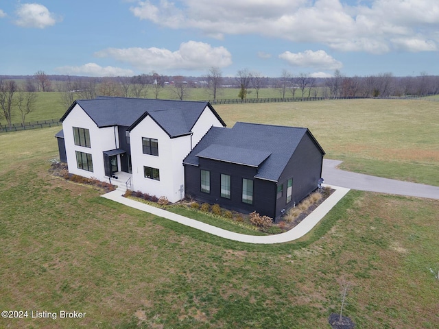 drone / aerial view featuring a rural view