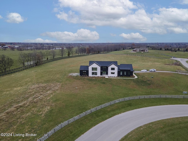 drone / aerial view with a rural view