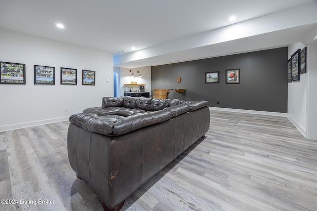 living room featuring light hardwood / wood-style flooring