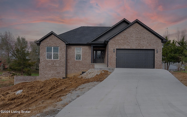 view of front of house featuring a garage