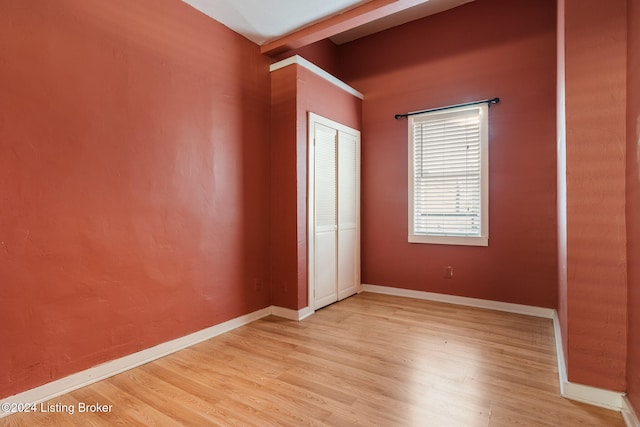 unfurnished bedroom featuring light hardwood / wood-style floors