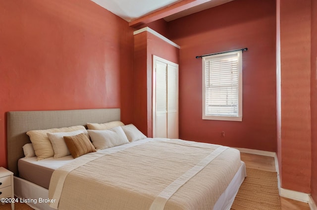 bedroom featuring light hardwood / wood-style flooring