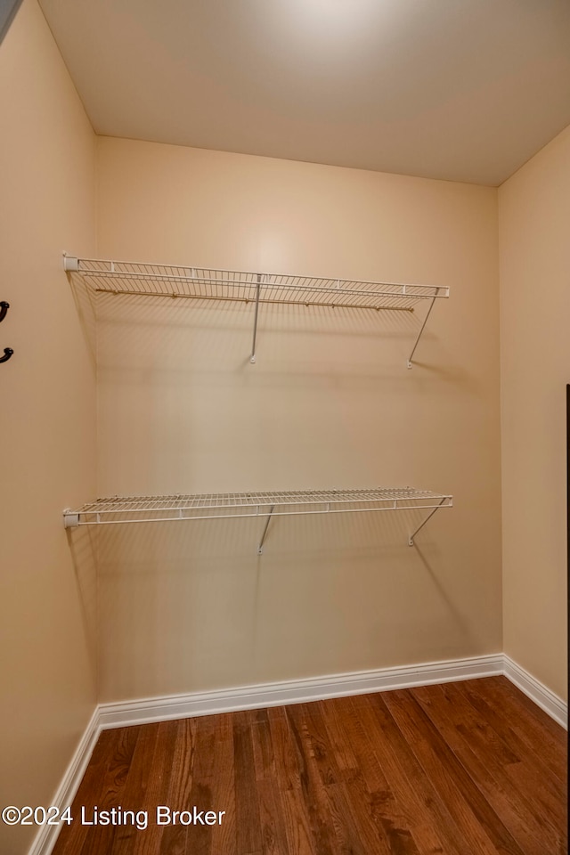 spacious closet featuring hardwood / wood-style floors