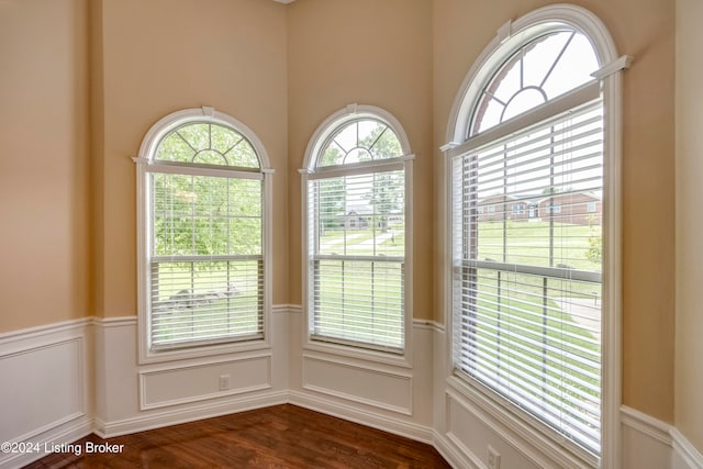 interior space with hardwood / wood-style floors