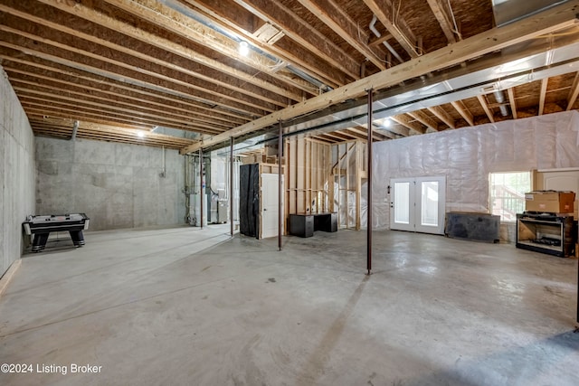 basement with pool table