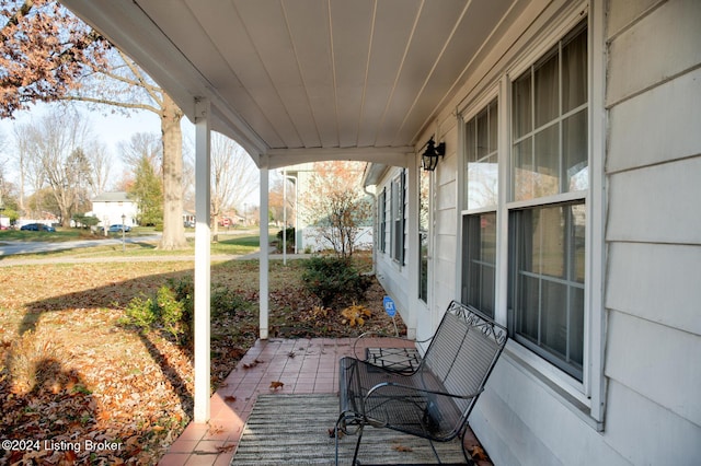 view of patio featuring covered porch