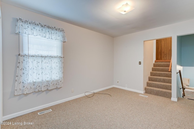 basement featuring carpet floors