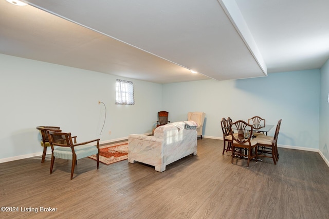 sitting room featuring hardwood / wood-style floors