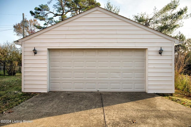 view of garage