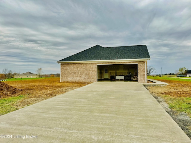 exterior space featuring a garage