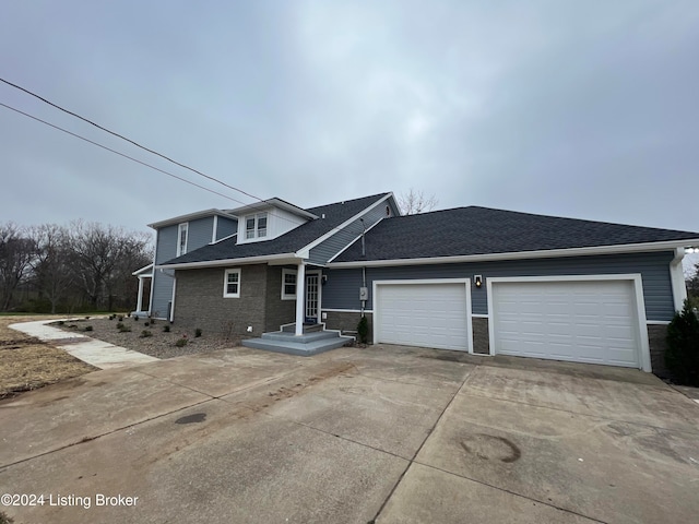 front of property featuring a garage