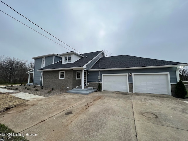 view of property featuring a garage