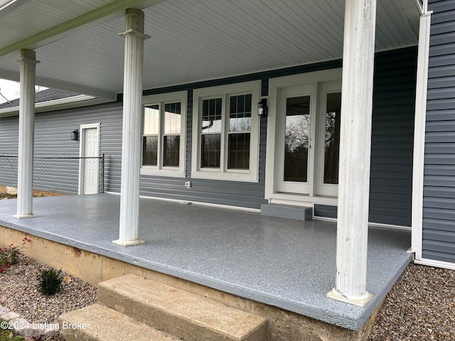 view of patio / terrace featuring covered porch