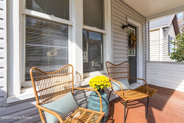 wooden deck with covered porch