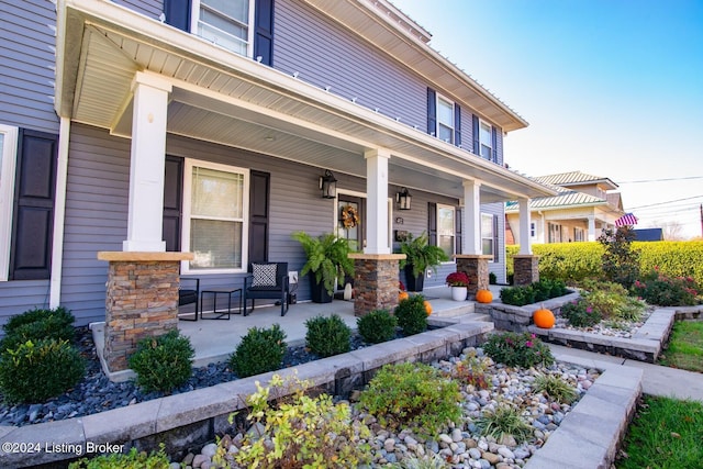 exterior space with a porch