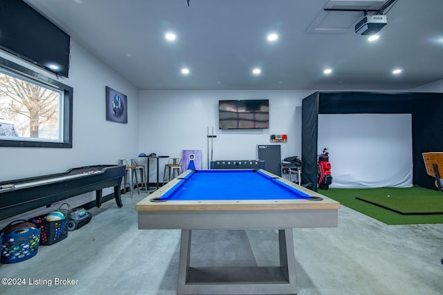 playroom featuring billiards