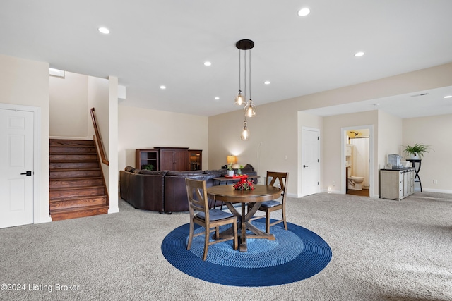 dining room with carpet flooring