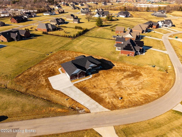 bird's eye view with a residential view