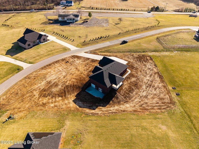 drone / aerial view with a rural view