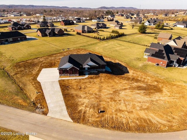 aerial view featuring a residential view