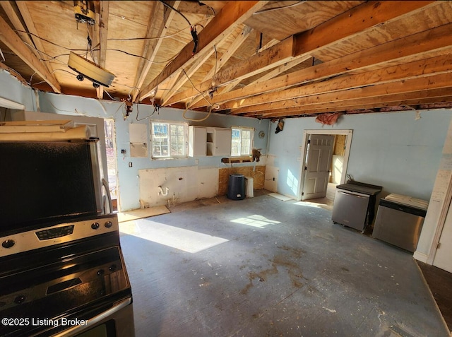 interior space with stainless steel refrigerator