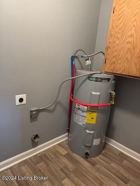 utility room with water heater