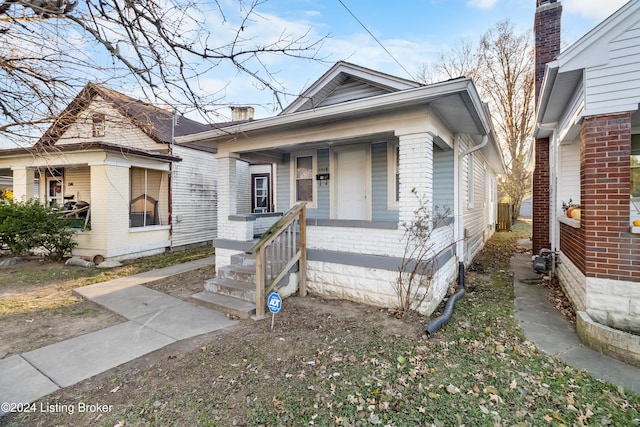 bungalow-style house with covered porch