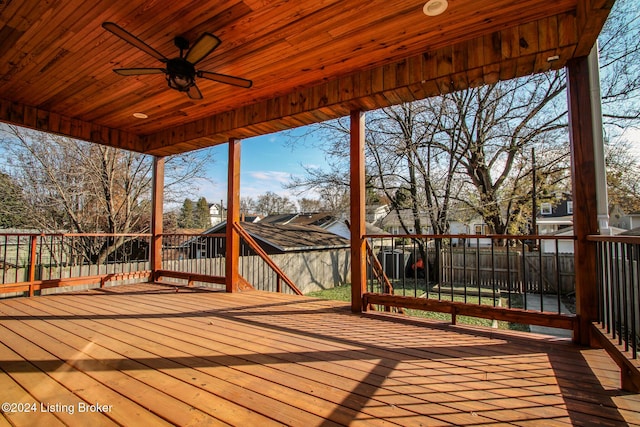 deck featuring ceiling fan