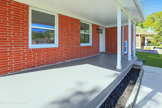 view of patio with a porch