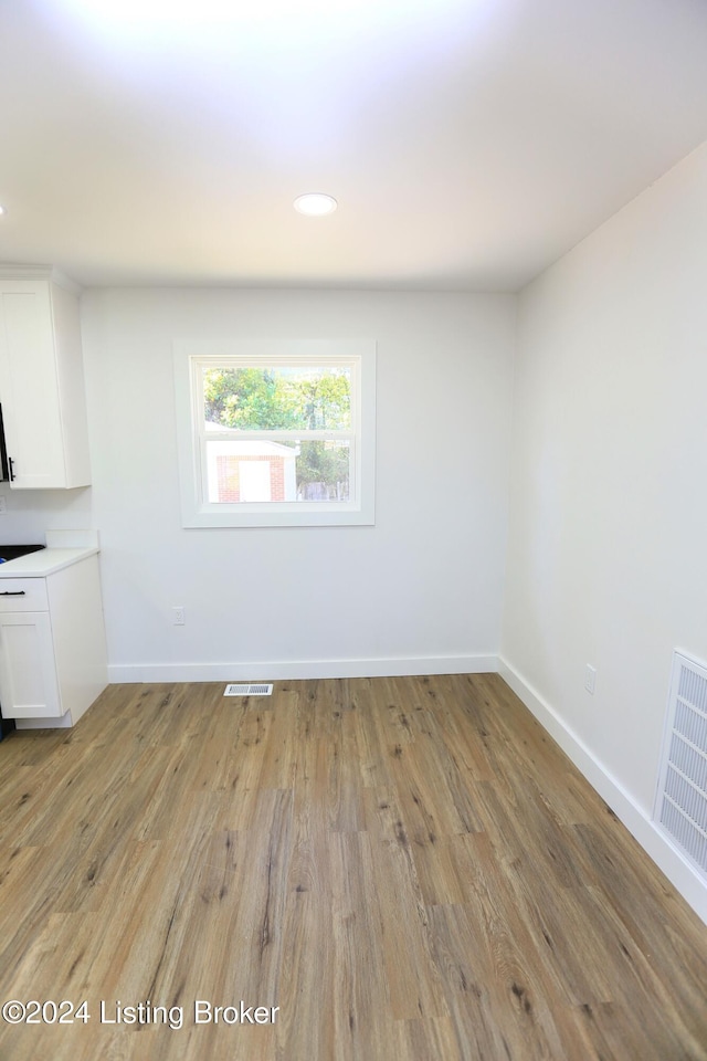 interior space with light hardwood / wood-style flooring