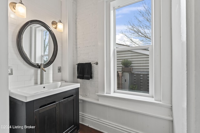 bathroom featuring vanity and a healthy amount of sunlight