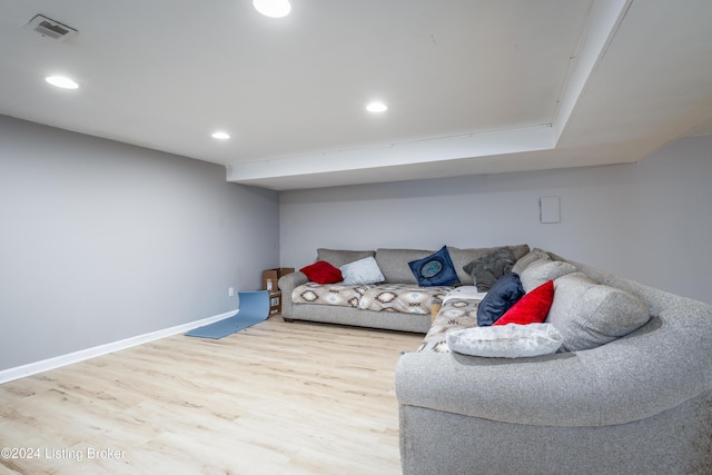 living room with wood-type flooring