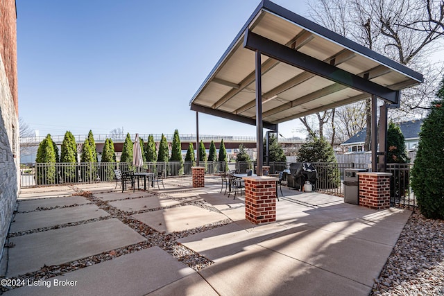 view of community with a gazebo and a patio area