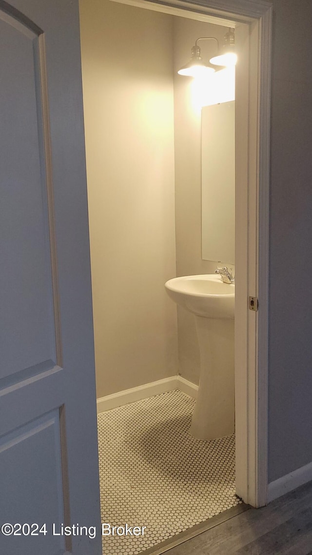 bathroom featuring hardwood / wood-style floors