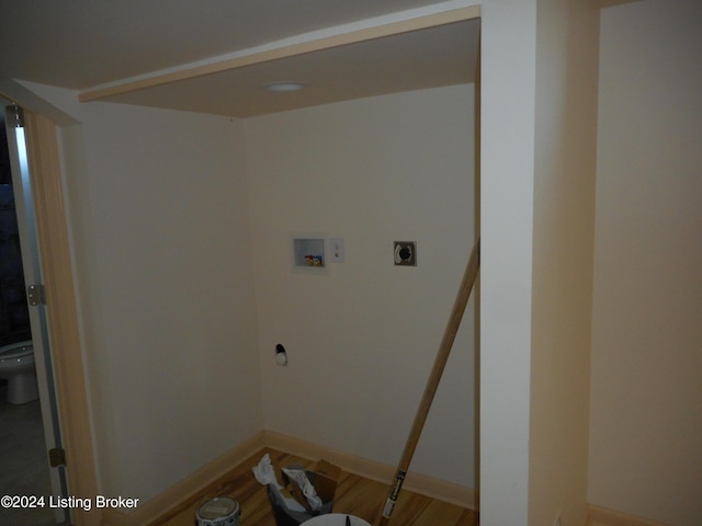 washroom featuring electric dryer hookup and hookup for a washing machine