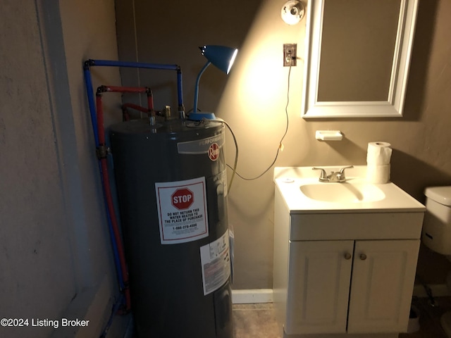 utilities featuring water heater and a sink