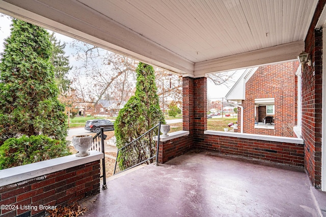 view of patio featuring covered porch