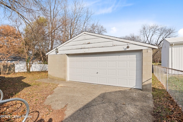 view of garage