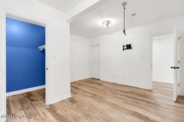 interior space with light hardwood / wood-style flooring