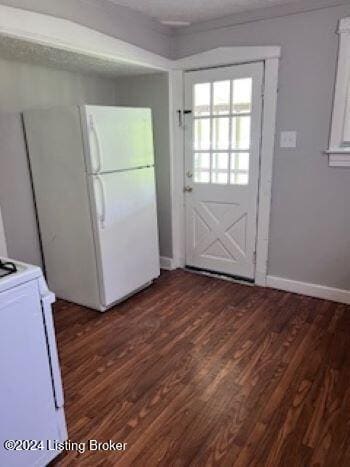 interior space with dark hardwood / wood-style flooring