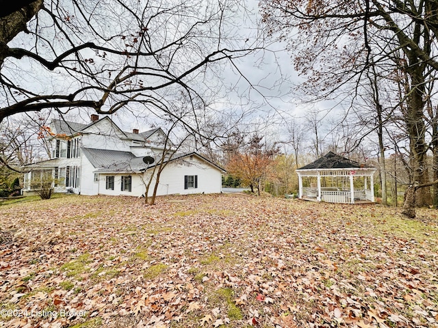 view of yard with a gazebo