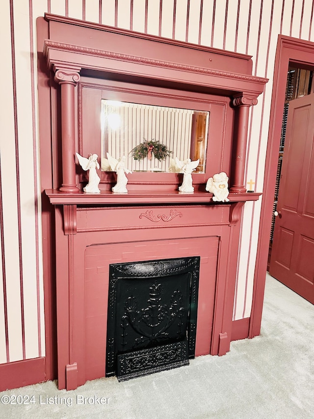 205 W Chestnut St, Leitchfield, KY 42754 - detailed view of carpet and a fireplace