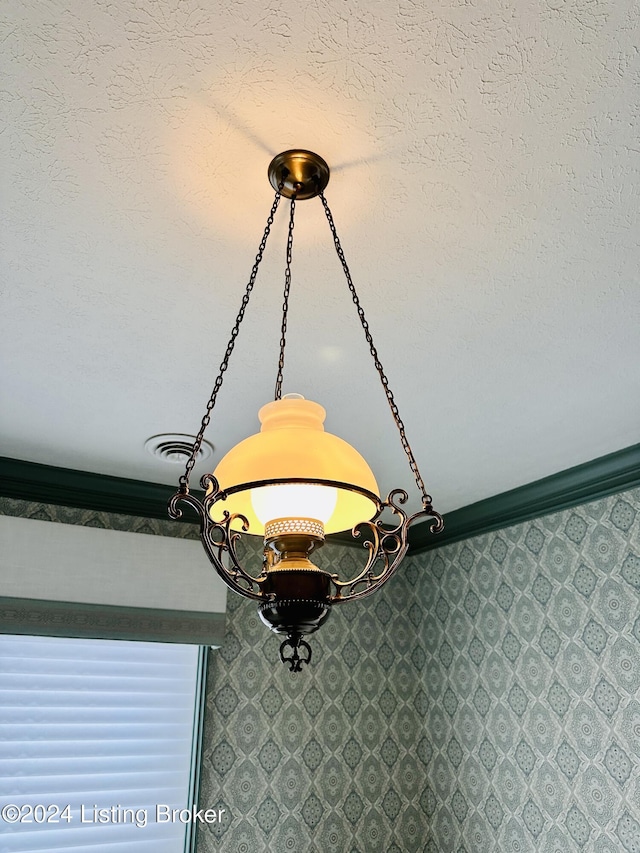 interior details with a textured ceiling