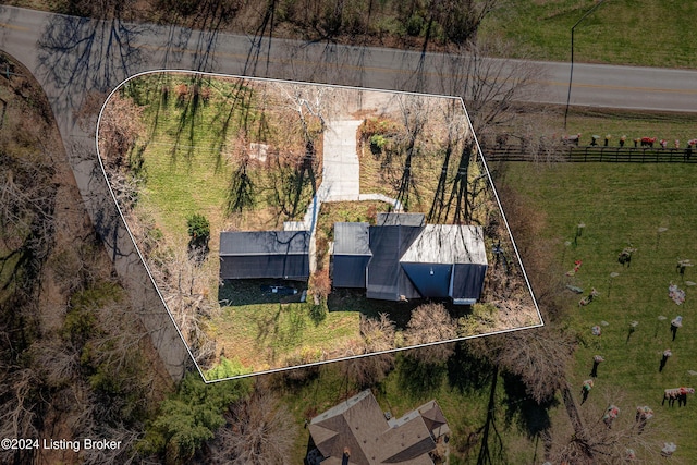 bird's eye view with a rural view