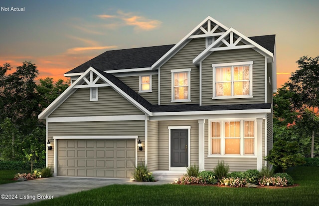 view of front of home with a garage