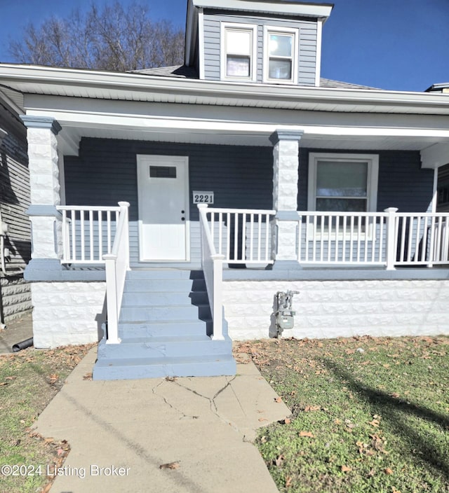 exterior space with covered porch