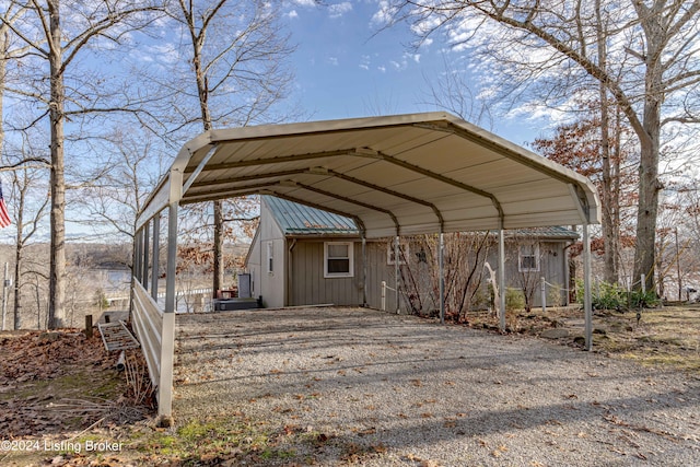 view of car parking featuring a carport